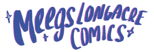 Drawing of Meegs Longacre Comics Title